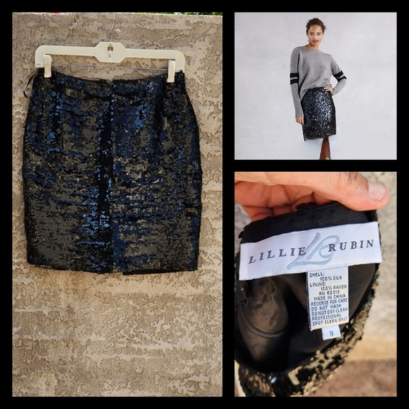 Lillie Rubin Glitter Sequin Skirt‎ - Picture 1 of 2